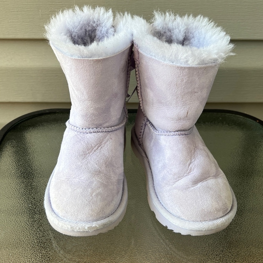 UGG® Girls' Bailey Bow II Shearling Boots Toddler Little Kid Lilac Sz 10